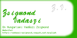 zsigmond vadaszi business card